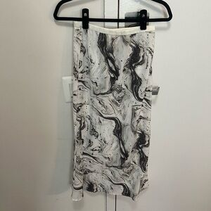 Black & White Marble Midi Skirt